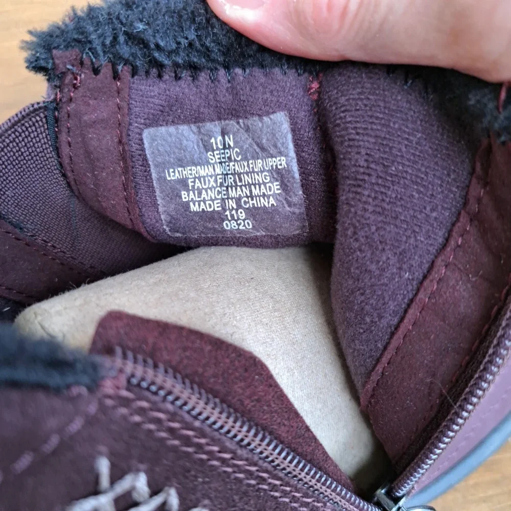 NEW Easy Spirit‎ Women's Burgundy Suede  Zipper Flat Ankle Boots 10 N